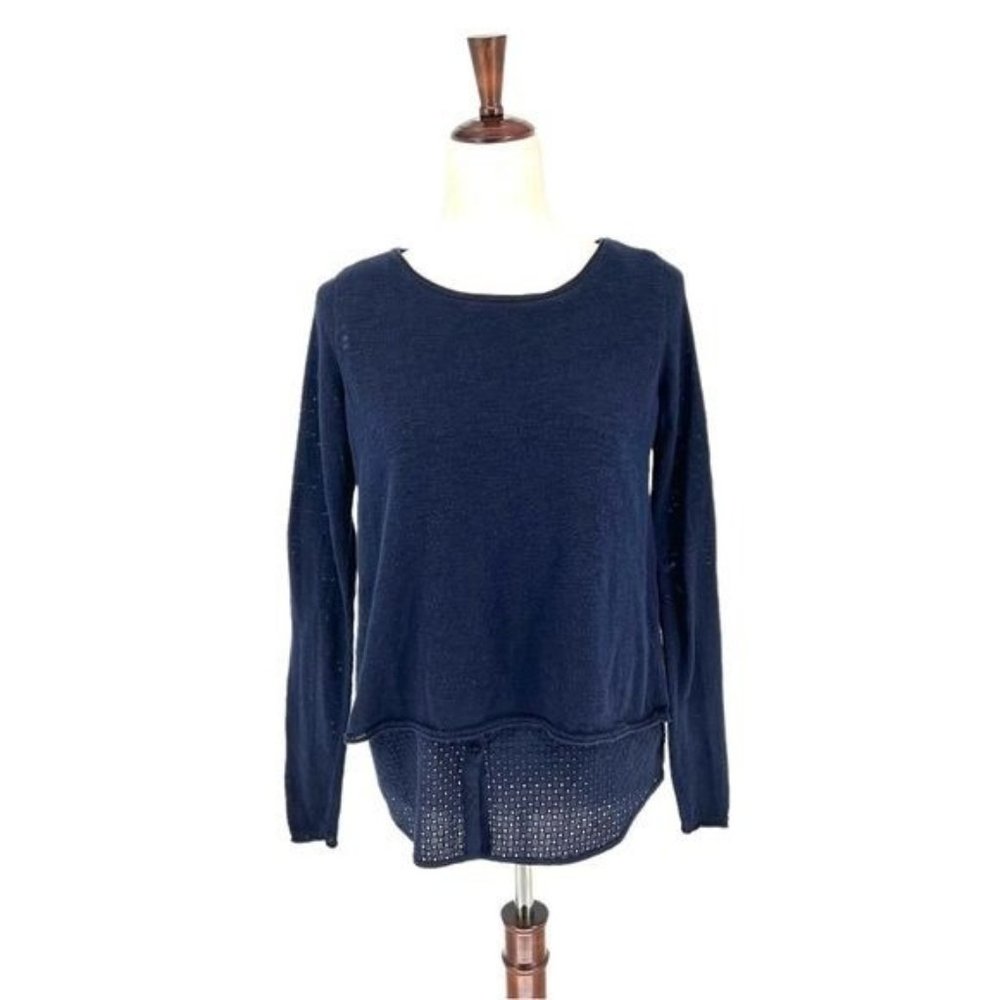 Lila Rose Eyelet Layered Pullover Sweater | Small